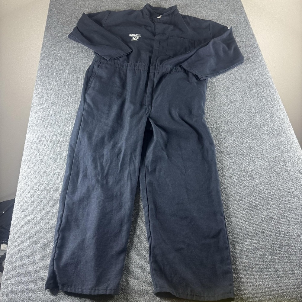 Bulwark FR Coveralls Mens 54R‎ Blue Nomex IIIA Flame Resistant Workwear Safety